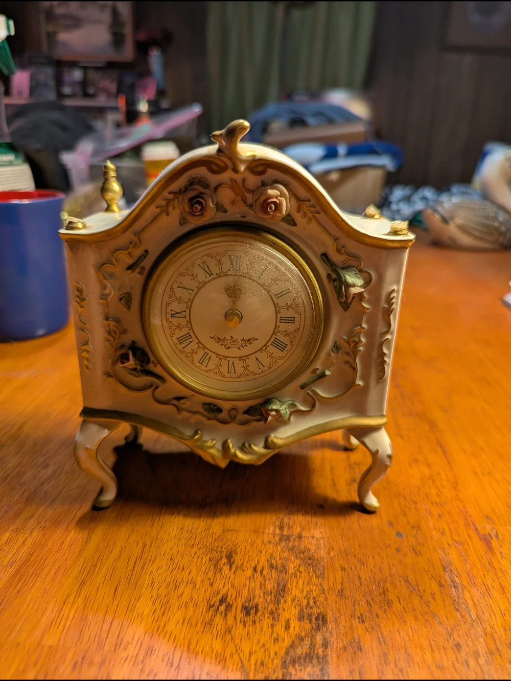 Decorative Gold Mantel Clock - Elegant Home Wall Decor
